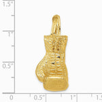 10K / 14K Yellow Gold Hollow Polished 3-D Boxing Glove Pendant - Product Photo