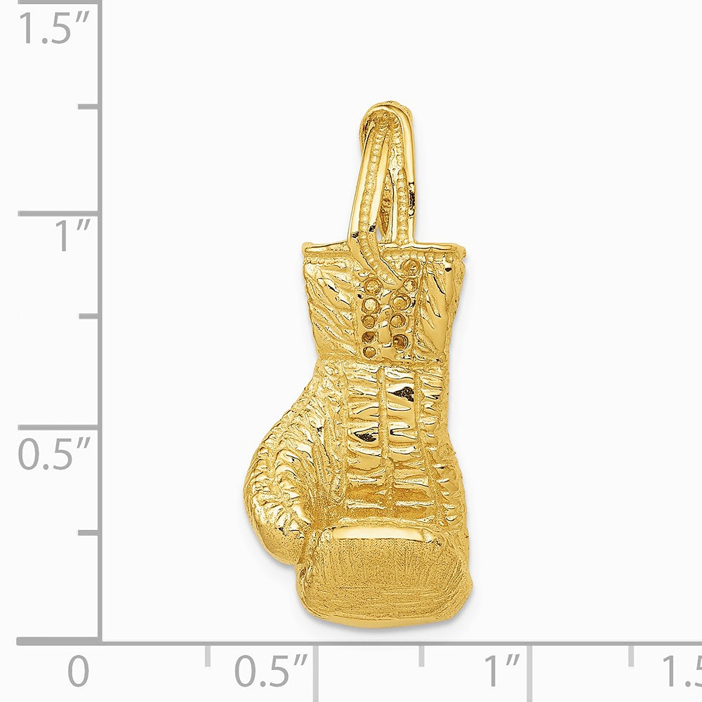 10K / 14K Yellow Gold Hollow Polished 3-D Boxing Glove Pendant - Product Photo
