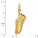 14k Polished Open-Backed Soccer Cleat Shoe Charm - Product Photo