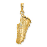 14k Polished Open-Backed Soccer Cleat Shoe Charm - Product Photo