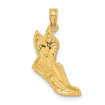 10K / 14K Yellow Gold Polished Running Shoe Pendant - Product Photo