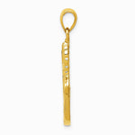 10K / 14K Yellow Gold Polished Running Shoe Pendant - Product Photo