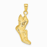 10K / 14K Yellow Gold Polished Running Shoe Pendant - Product Photo