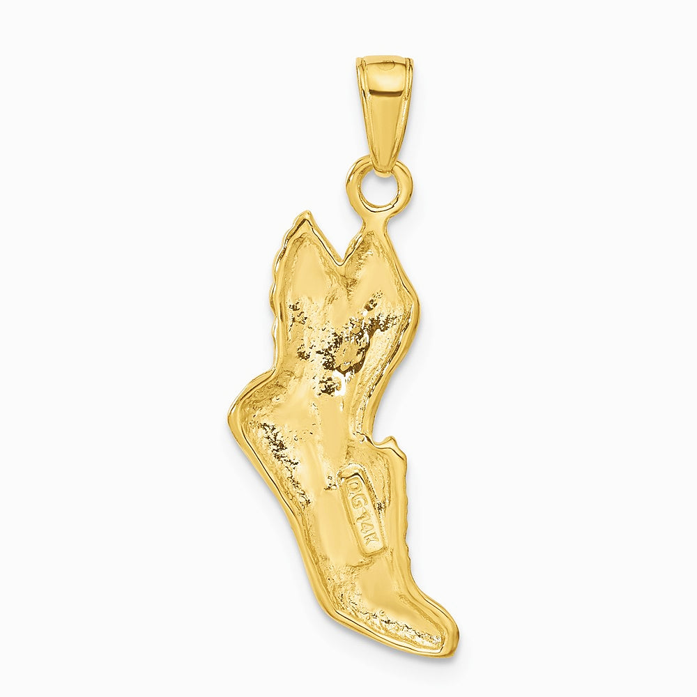 10K / 14K Yellow Gold Polished Running Shoe Pendant - Product Photo