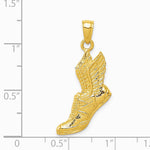 10K / 14K Yellow Gold Polished Running Shoe Pendant - Product Photo