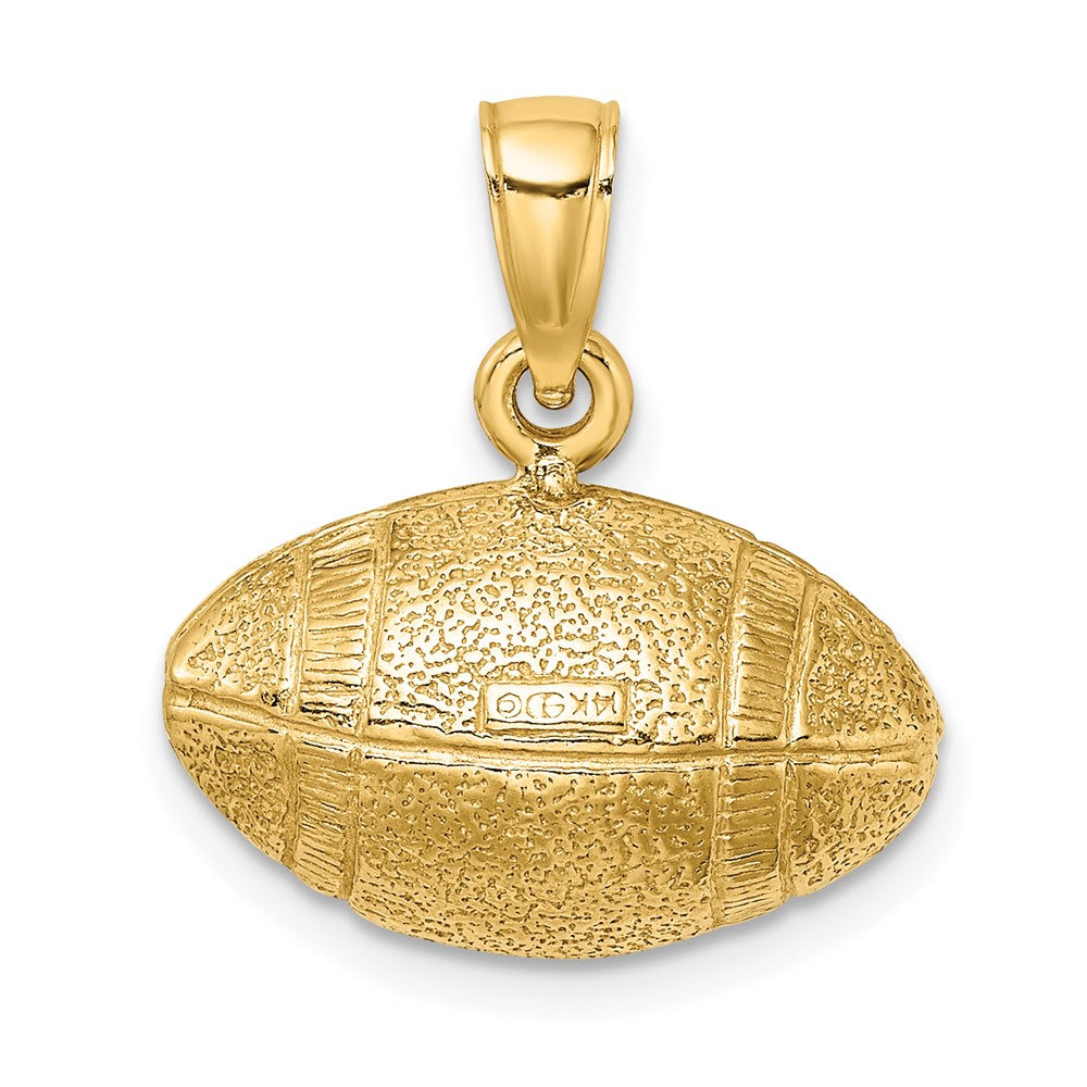 14K Polished 3-D Football Charm - Product Photo