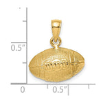 14K Polished 3-D Football Charm - Product Photo