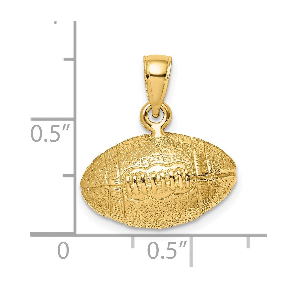 14K Polished 3-D Football Charm - Product Photo