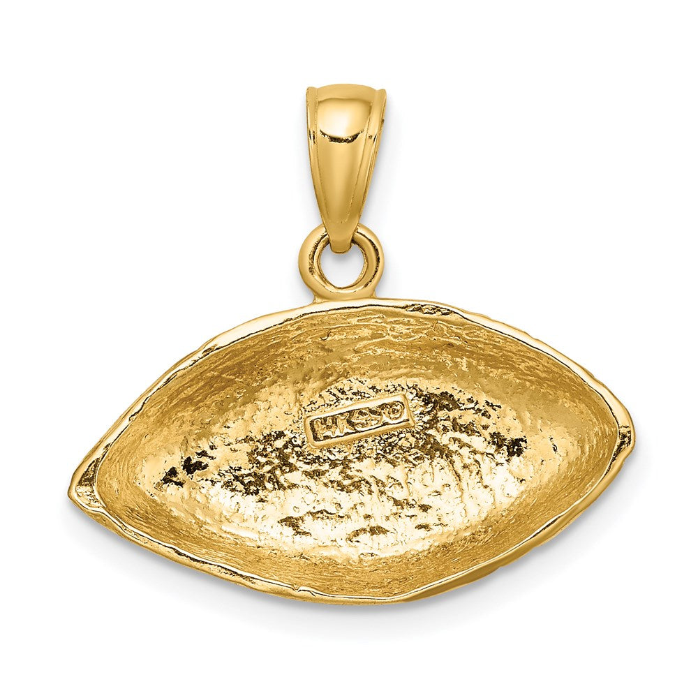 14k Polished Open-Backed Football Charm - Product Photo