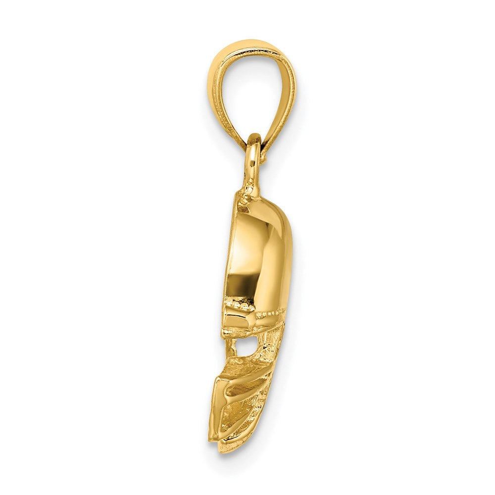 14k Polished Open-Backed Football Helmet Charm - Product Photo