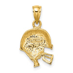 14k Polished Open-Backed Football Helmet Charm - Product Photo