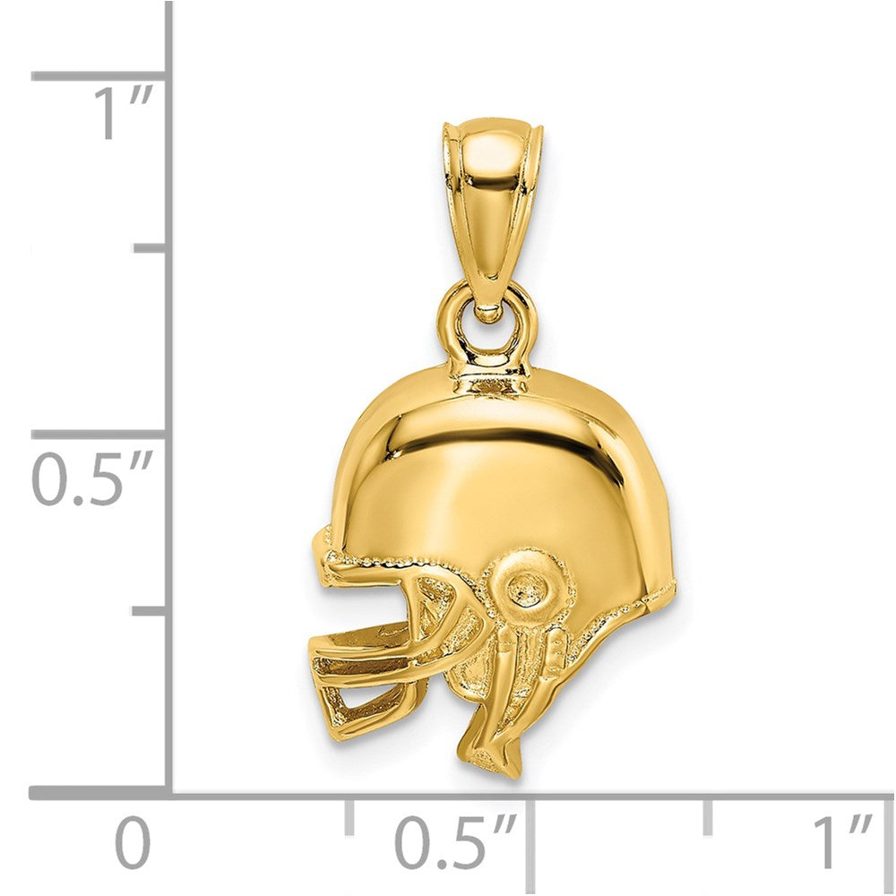 14k Polished Open-Backed Football Helmet Charm - Product Photo