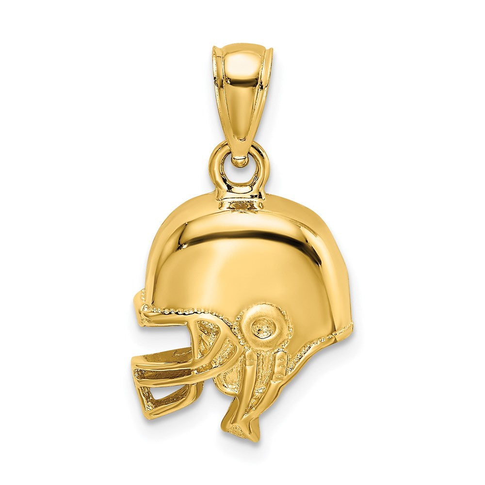 14k Polished Open-Backed Football Helmet Charm - Product Photo