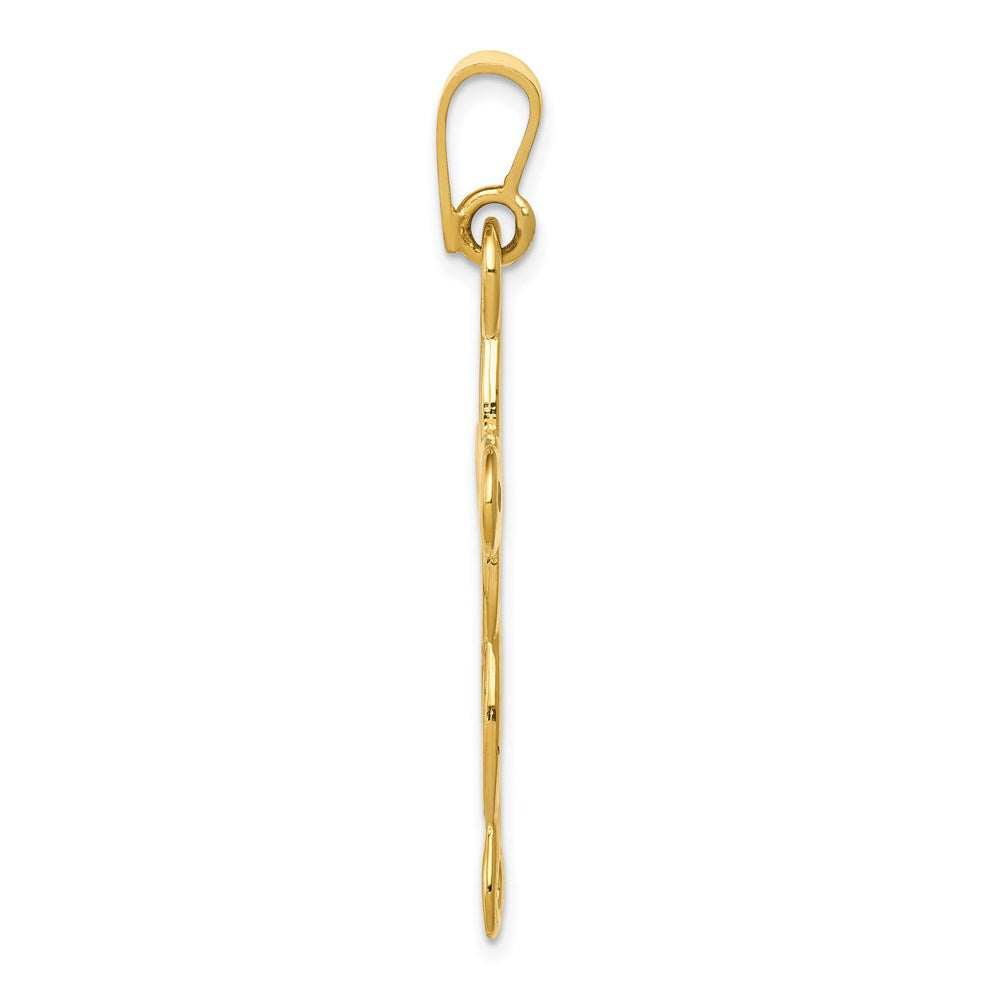 14K Yellow Gold Polished Cross Pendant - Product Photo