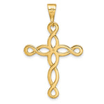 14K Yellow Gold Polished Cross Pendant - Product Photo