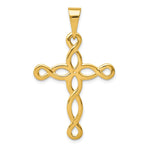 14K Yellow Gold Polished Cross Pendant - Product Photo