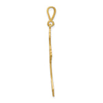 14K Yellow Gold Diamond-cut Celtic Cross Pendant - Product Photo