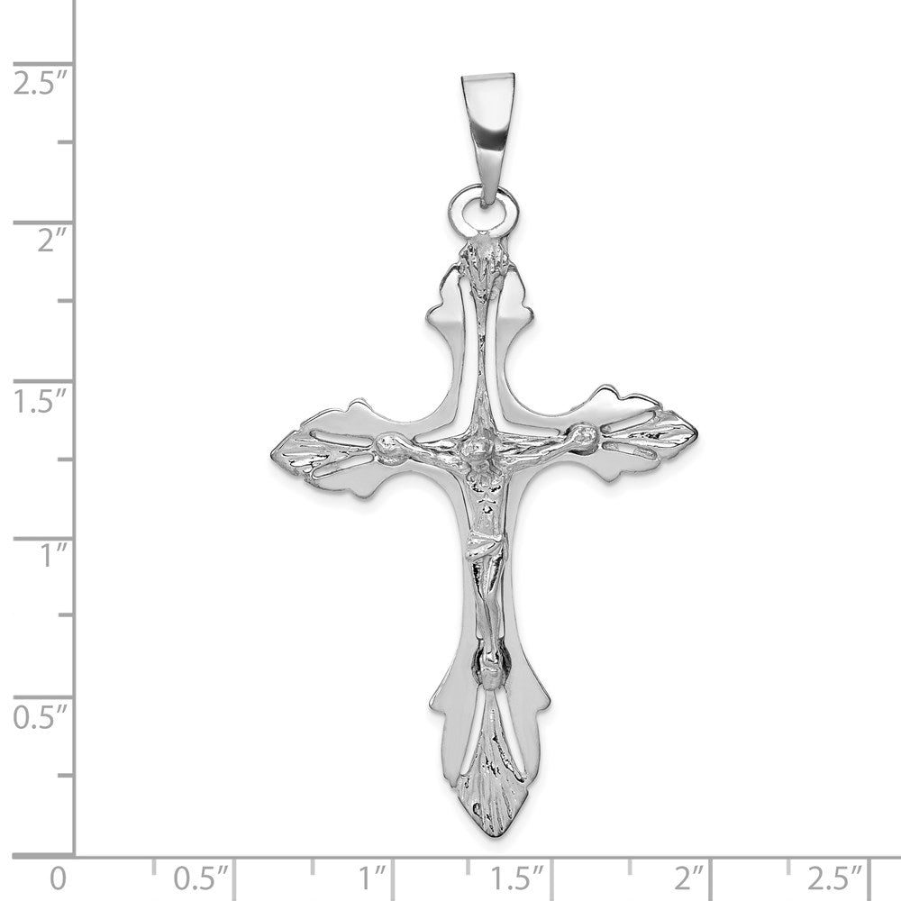 14K White Gold Crucifix Pendant - Product Photo