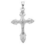 14K White Gold Crucifix Pendant - Product Photo