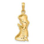 14k Praying Girl Pendant - Product Photo