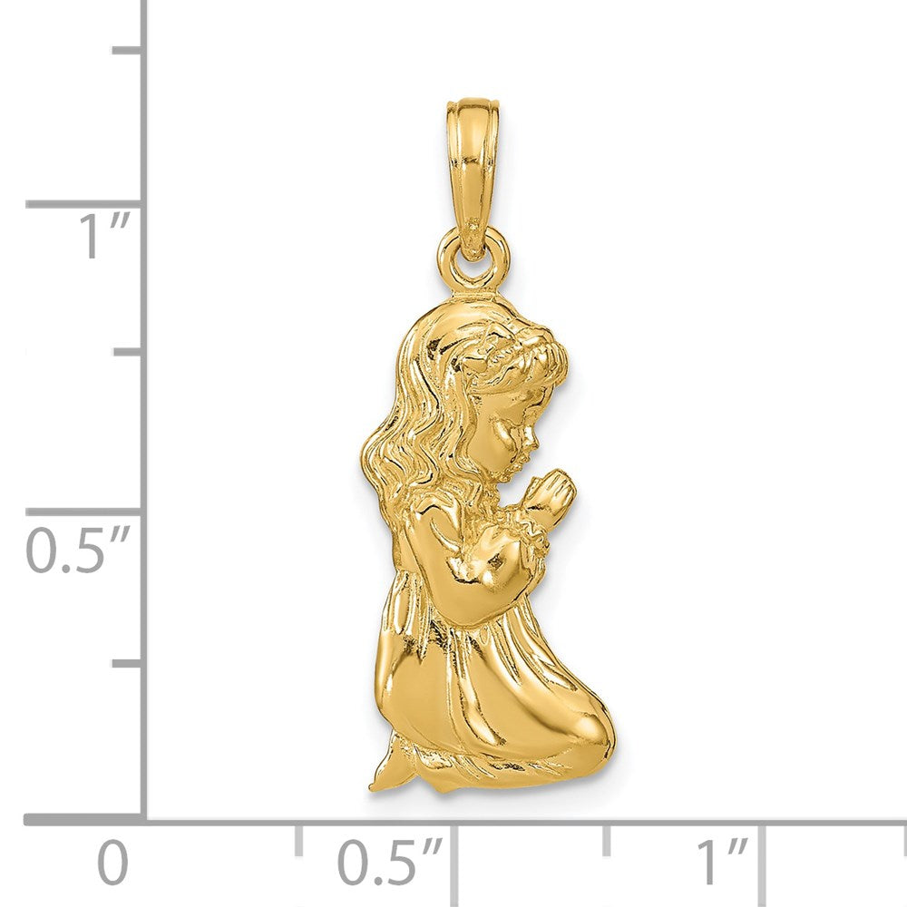 14k Praying Girl Pendant - Product Photo