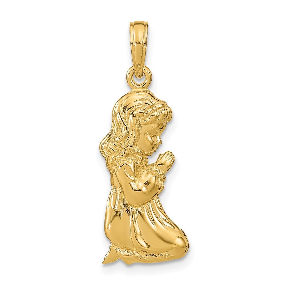 14k Praying Girl Pendant - Product Photo