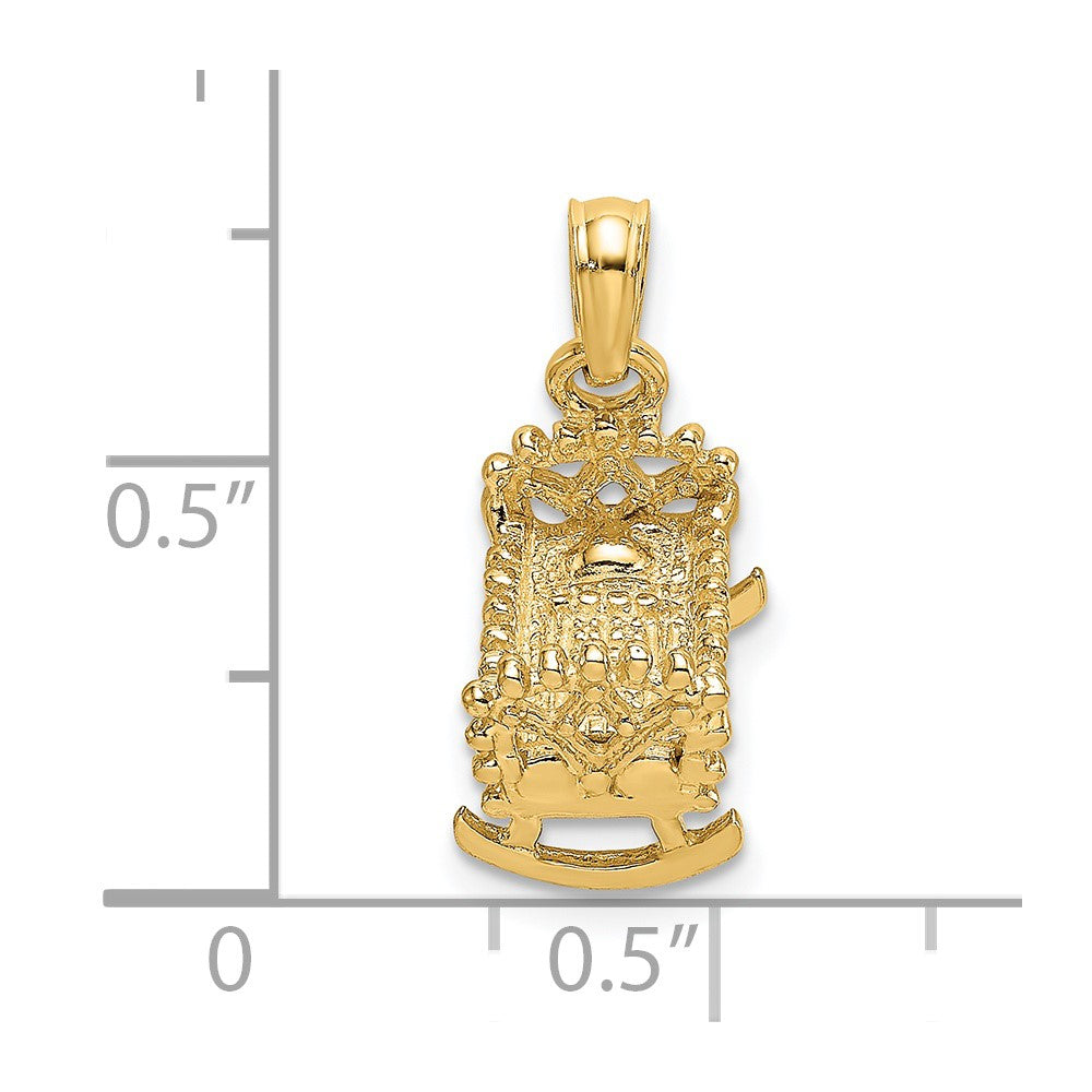 14k  3D Baby Cradle Charm - Product Photo