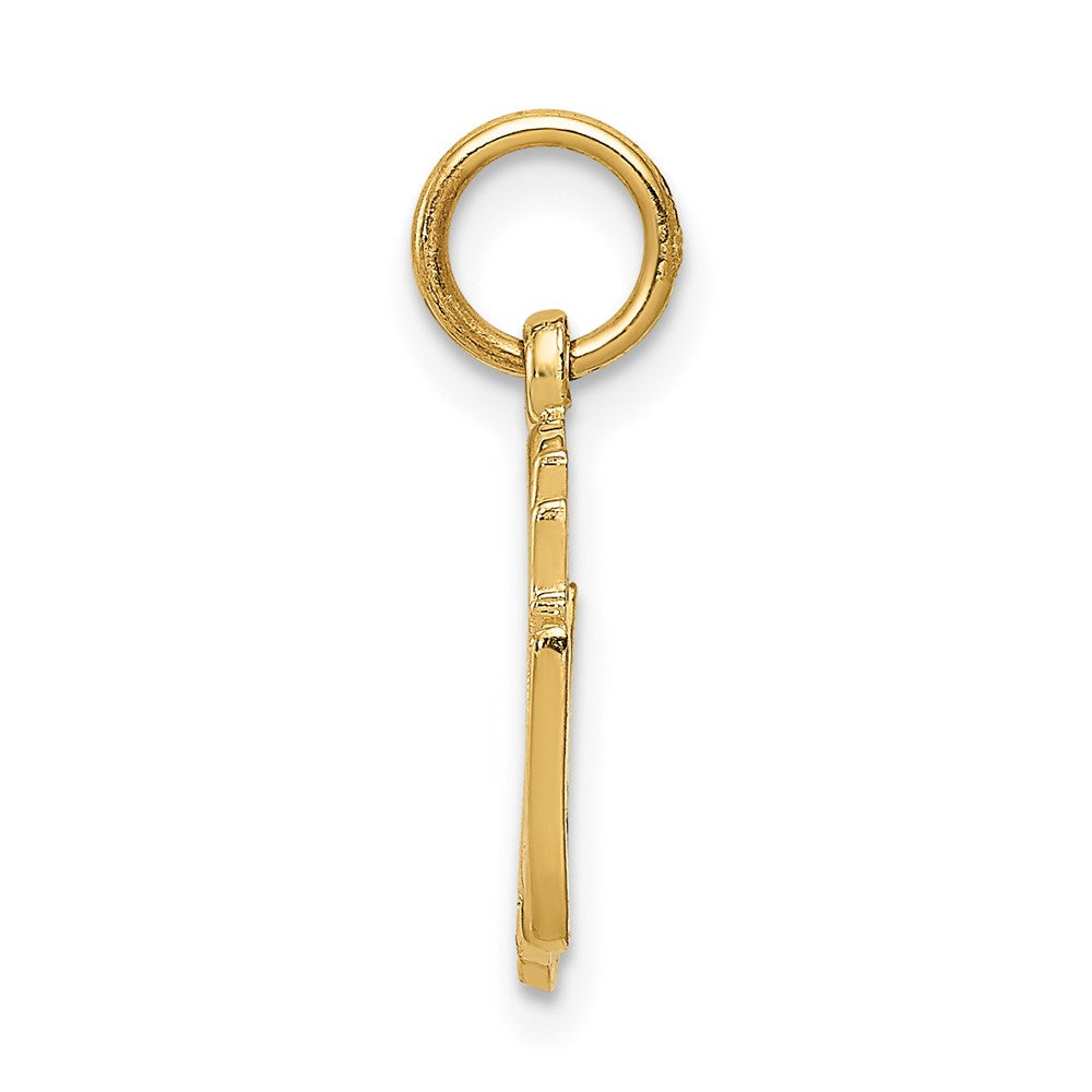 10K / 14K Yellow Gold Solid Flat-Backed Ankh/Egyptian Cross Pendant - Product Photo