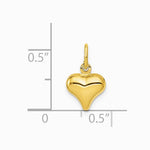 10K / 14K Yellow Gold Polished 3-D Heart Charm - Product Photo