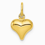 10K / 14K Yellow Gold Polished 3-D Heart Charm - Product Photo