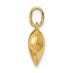14K Polished 3-D Diamond-cut Puffed Heart Charm - Product Photo