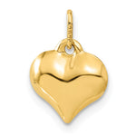 14K Polished 3-D Diamond-cut Puffed Heart Charm - Product Photo