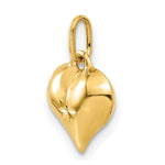 14K Polished 3-D Diamond-cut Puffed Heart Charm - Product Photo