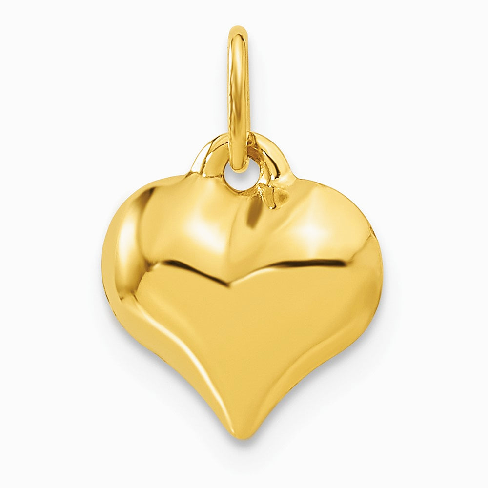 10K / 14K Yellow Gold Polished 3-D Heart Pendant - Product Photo