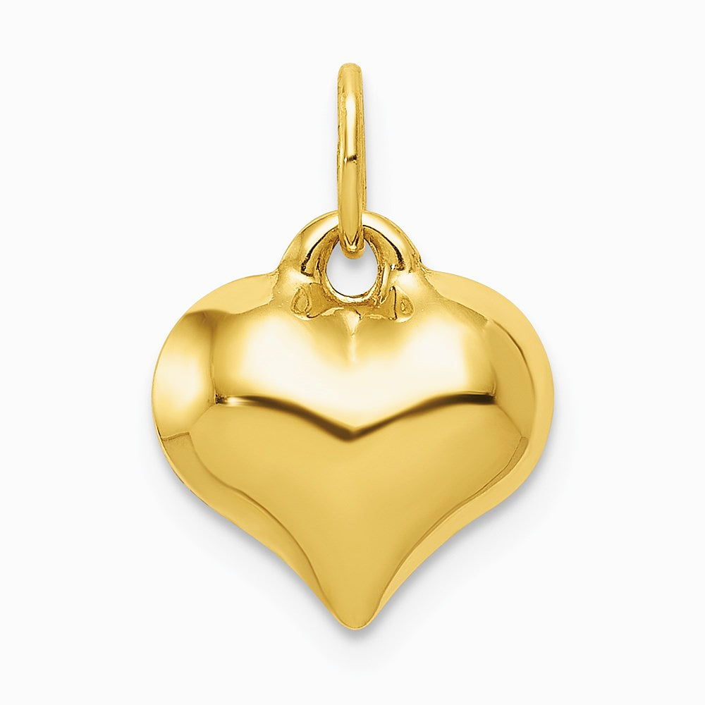 10K / 14K Yellow Gold Polished 3-D Heart Pendant - Product Photo