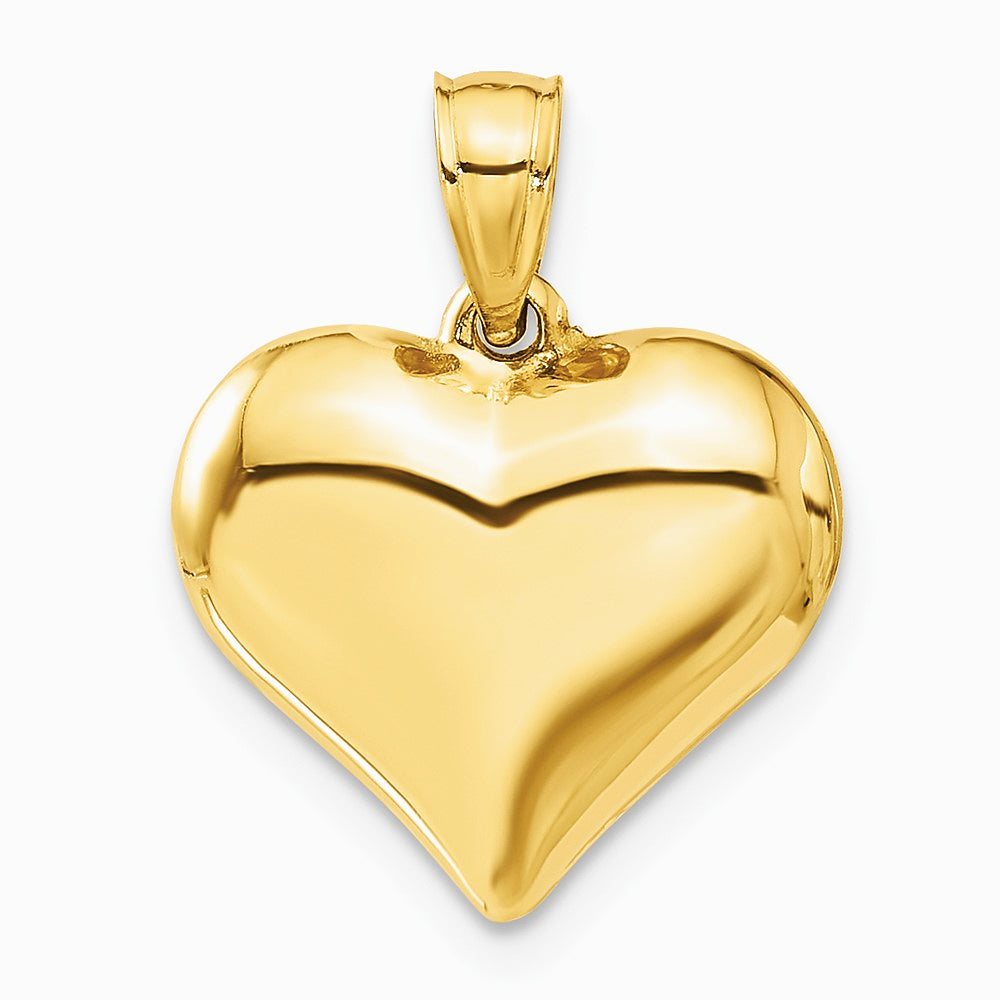 10K / 14K Yellow Gold Polished 3-D Heart Pendant - Product Photo