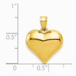 10K / 14K Yellow Gold Polished 3-D Heart Pendant - Product Photo