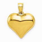 10K / 14K Yellow Gold Polished 3-D Heart Pendant - Product Photo