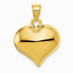 10K / 14K Yellow Gold Polished 3-D Heart Pendant - Product Photo