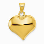 10K / 14K Yellow Gold Polished 3-D Heart Pendant - Product Photo