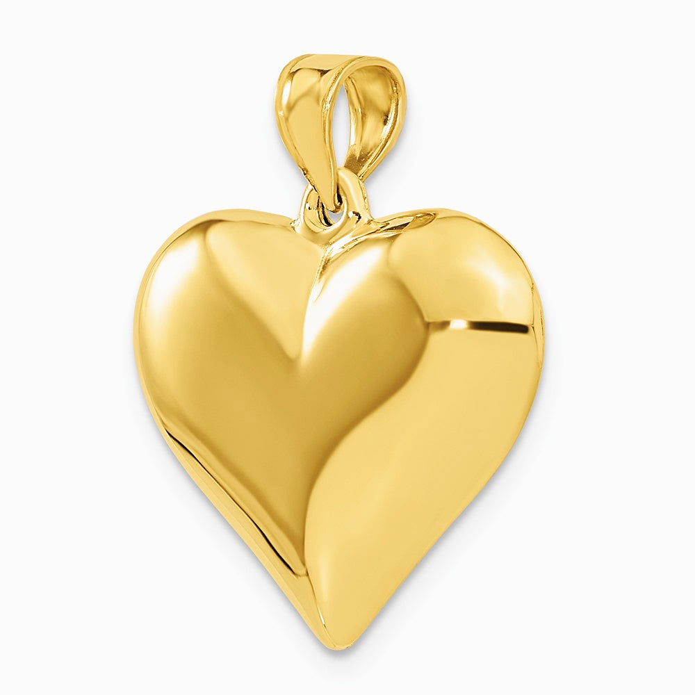 10K / 14K Yellow Gold Polished 3-D Heart Pendant - Product Photo