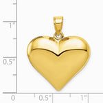 10K / 14K Yellow Gold Polished 3-D Heart Pendant - Product Photo