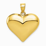 10K / 14K Yellow Gold Polished 3-D Heart Pendant - Product Photo