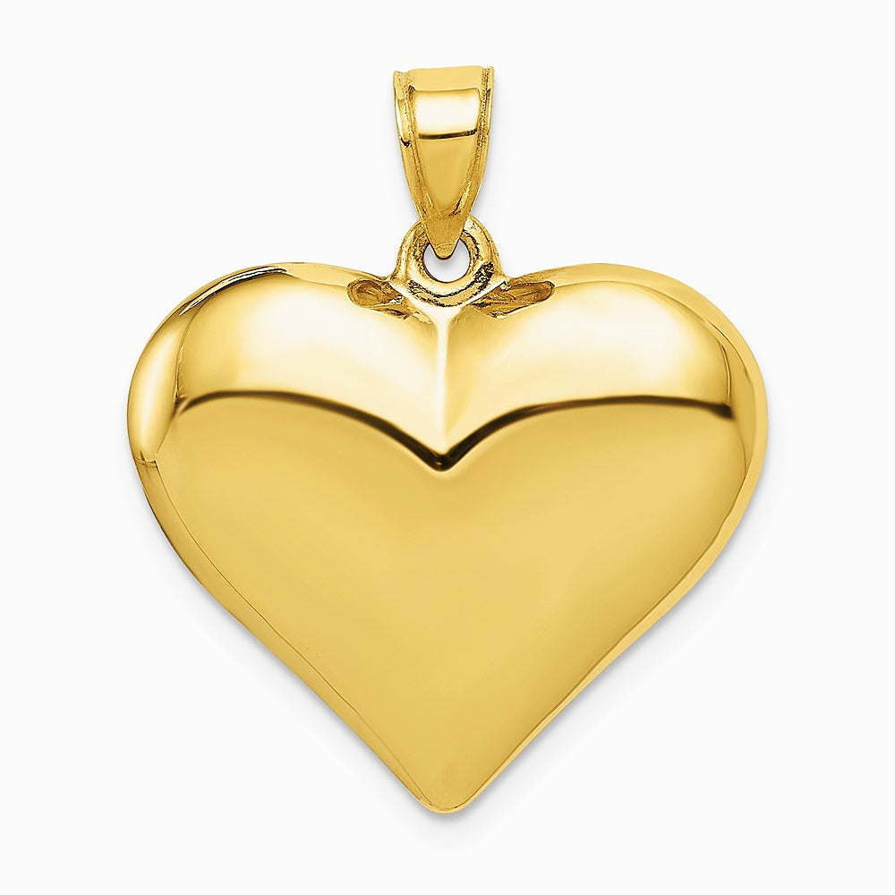 10K / 14K Yellow Gold Polished 3-D Heart Pendant - Product Photo