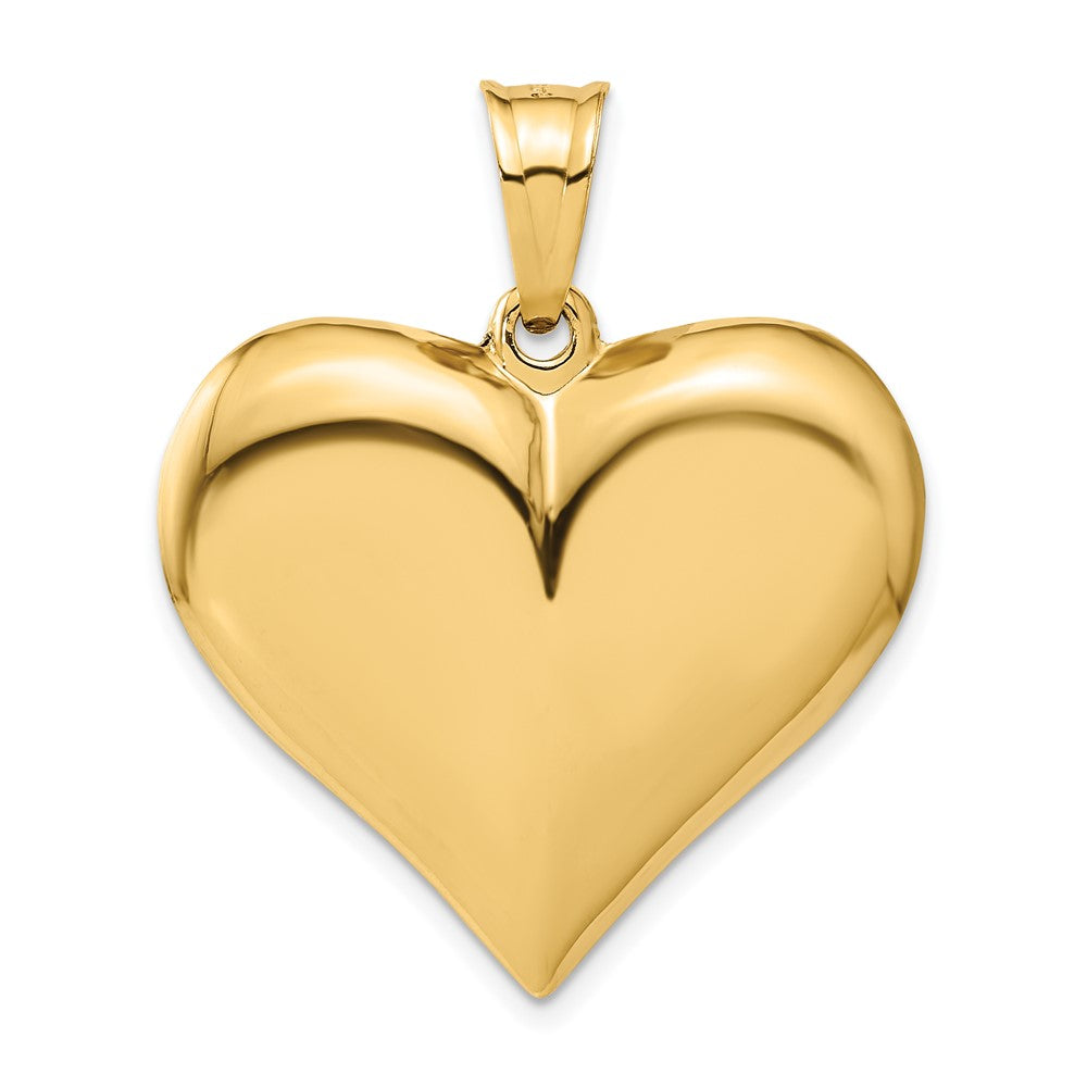 10K / 14K Yellow Gold Polished 3-D Heart Pendant - Product Photo
