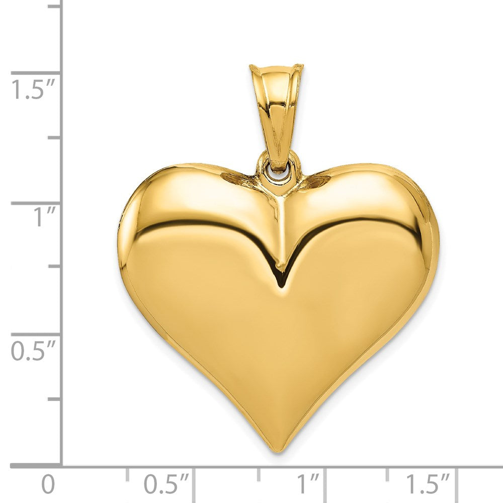 10K / 14K Yellow Gold Polished 3-D Heart Pendant - Product Photo