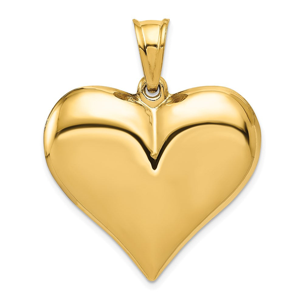 10K / 14K Yellow Gold Polished 3-D Heart Pendant - Product Photo