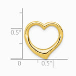10K / 14K Yellow Gold Polished Heart Chain Slide - Product Photo