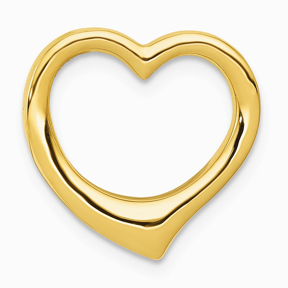 10K / 14K Yellow Gold Polished Heart Chain Slide - Product Photo