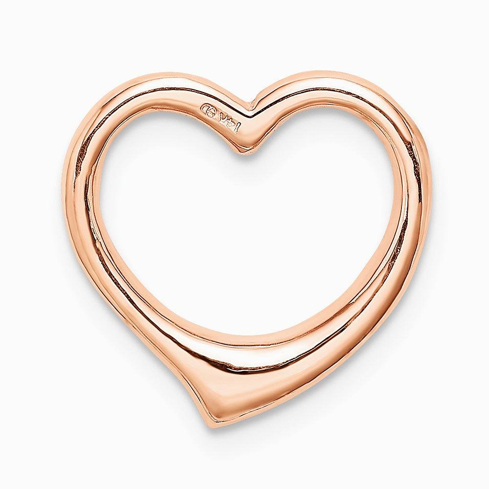 10K / 14K Rose Gold Polished Heart Chain Slide - Product Photo